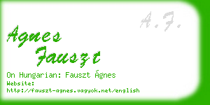 agnes fauszt business card